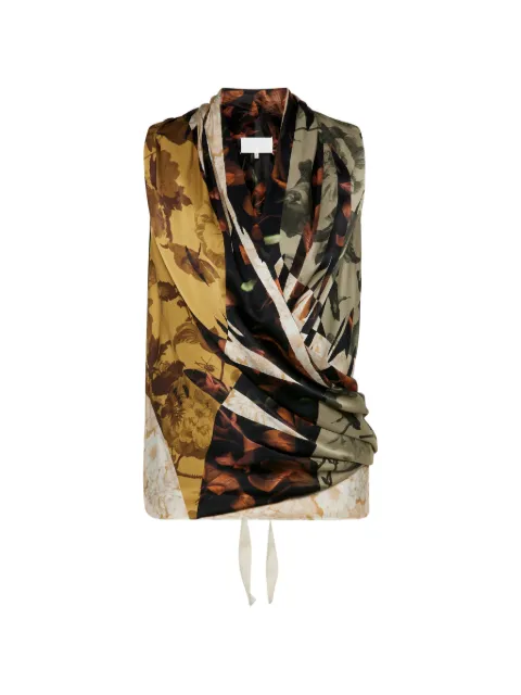 Maison Margiela draped silk top Yellow S29NC0532M35987