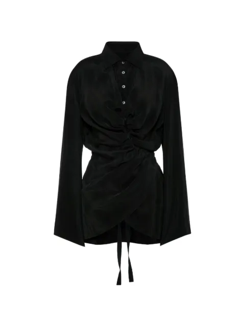 Maison Margiela ruched wrap shirt Black S29DT0010M35901