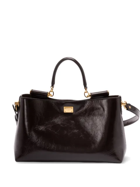 Dolce & Gabbana Vittoria calfskin handbag Brown BB7896AZ000