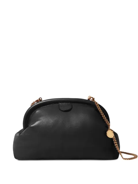 Stella McCartney Falabella padded soft clutch bag with chain Black 7B0190WP0695