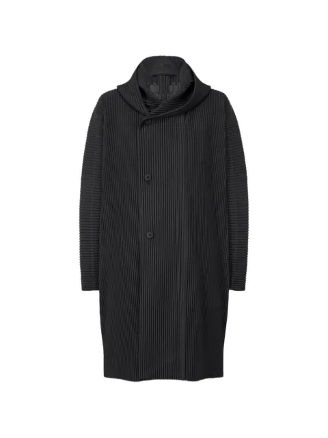 Issey Miyake pleated button coat Black HP58JA121