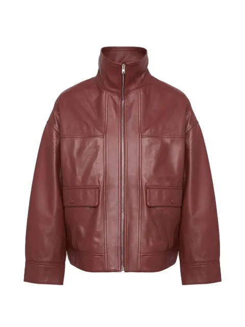 Yves Salomon bomber zip jacket Red 26EYV20760APXX
