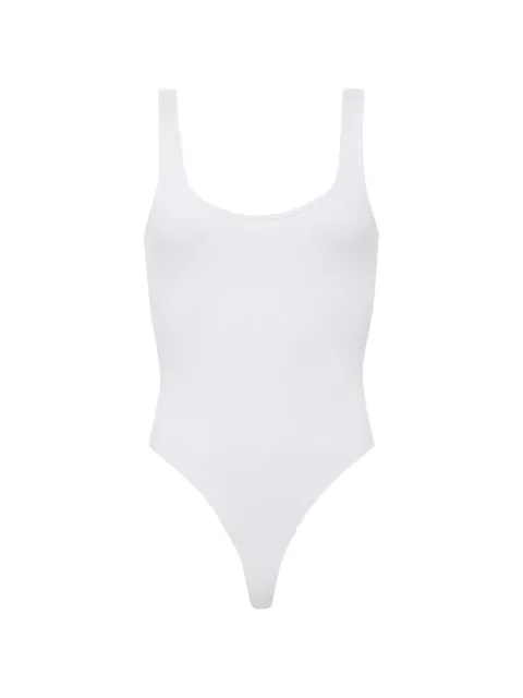 L'Agence Nica Scoopneck ribbed bodysuit White 5738CMR