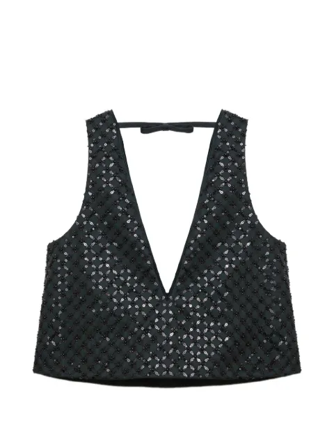 Dorothee Schumacher sequined V-neck top Black 348606