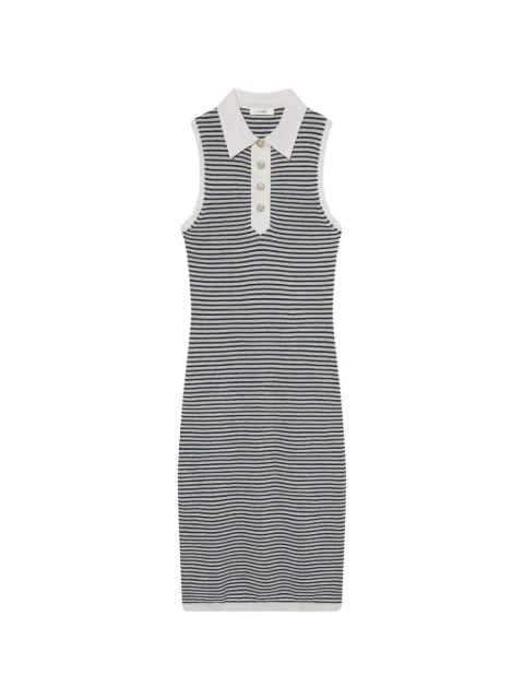 FRAME stripe-pattern midi dress Blue WE25KDR006