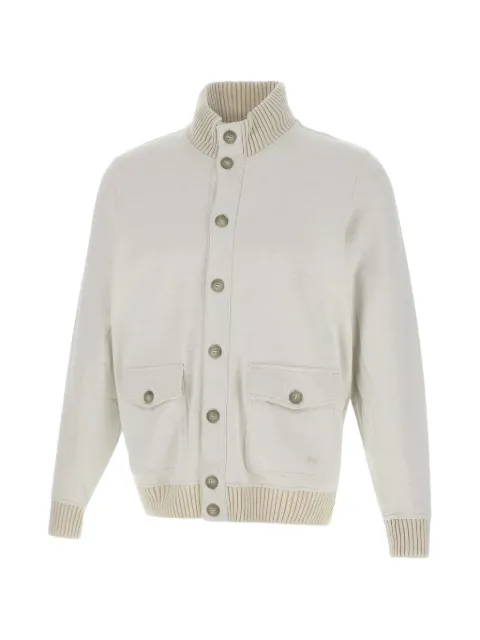 Fay ribbed trim flap pockets jacket Neutrals NJMB5502260