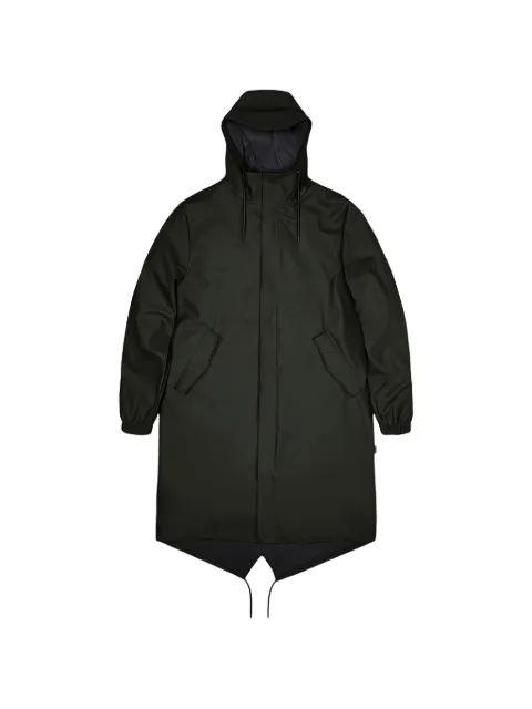 Rains Fishtail Parka drawstring hooded raincoat Green 18140