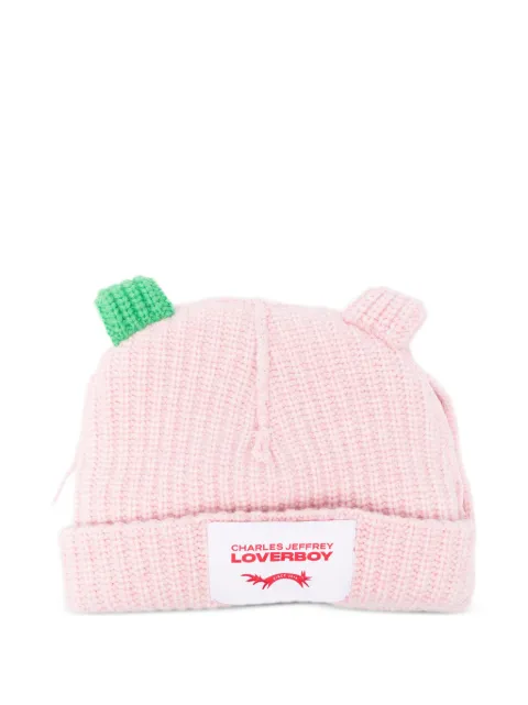 Charles Jeffrey Loverboy Chunky ear-detail beanie hat Pink 062130205