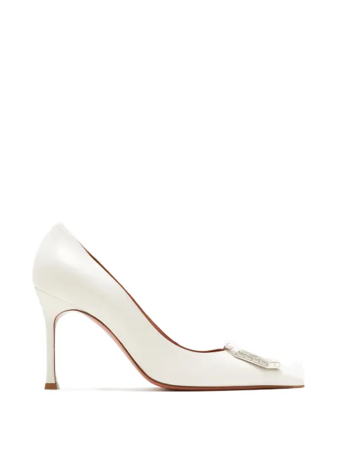 Amina Muaddi Camelia crystal-embellishment pumps White C9S332793CAM