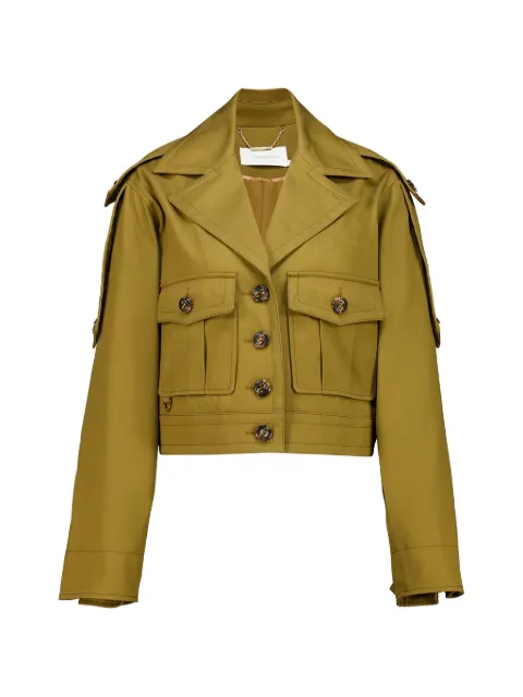 ZIMMERMANN Luna Drill cropped cargo jacket Green 7424JS261