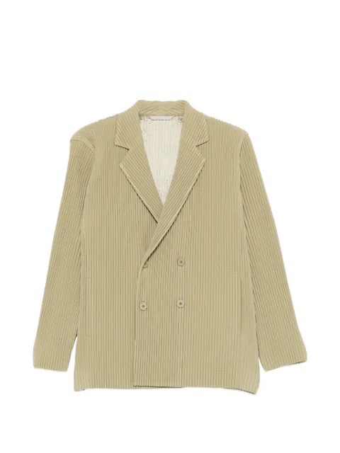 Homme Plissé Issey Miyake buttoned pleated jacket Green HP66JD15068