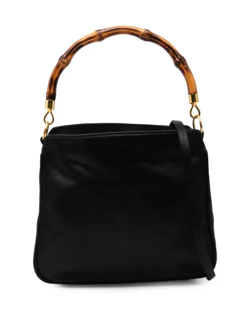 Gucci Pre-Owned 20th Century Bamboo Satin satchel Black Y0MDARJG6O5A9AZL