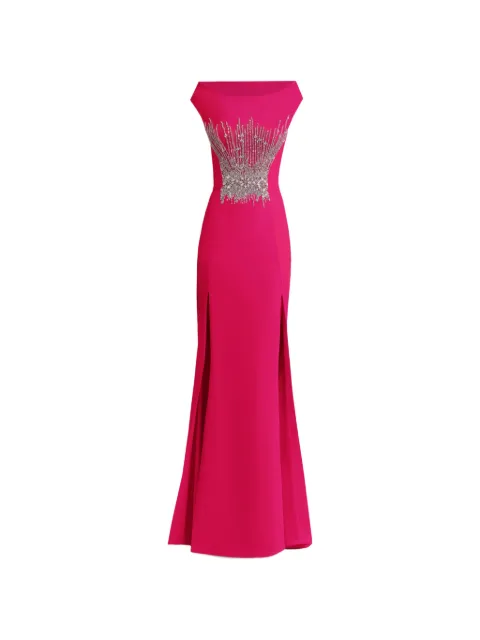 Gemy Maalouf bateau-collar embellished maxi dress Pink GMW257380LD
