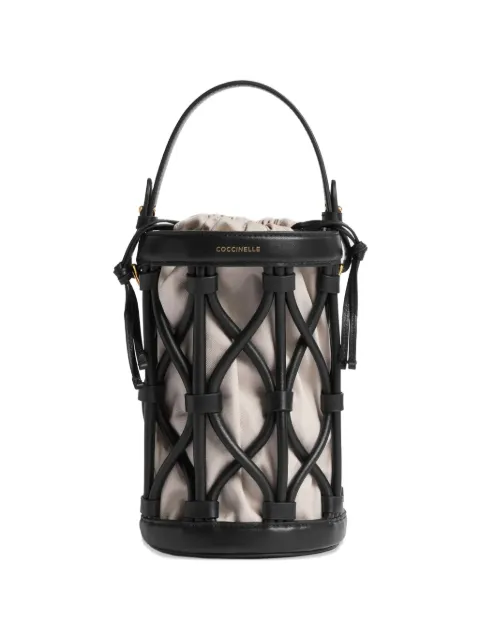 Coccinelle small Koi cage-detail bucket bag Black E1U2P230101