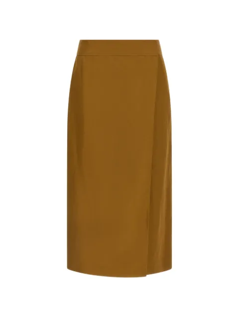 Alberto Biani Wrap asymmetric-closure midi skirt Brown AA861VI009117