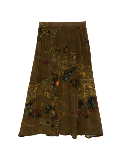 YAVI floral print skirt Brown YC18SK194