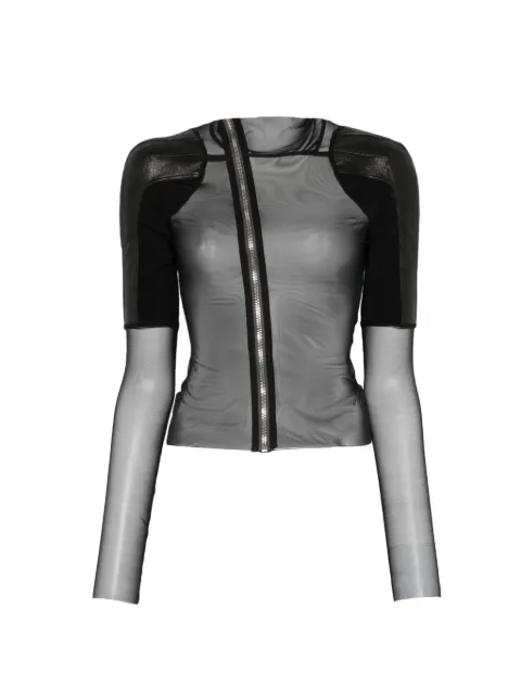 Rick Owens shoulder-panels zip-up jacket Black RP01F6718TUSLSV