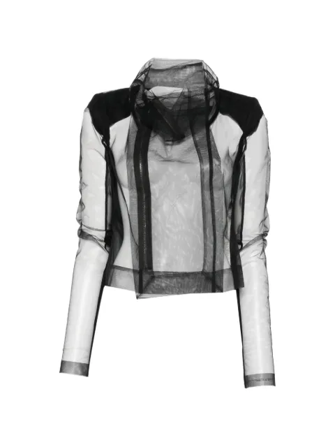 Rick Owens sheer asymmetric-zip jacket Black RP01F6708TUTUS