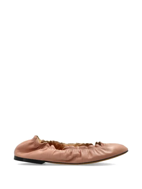 ODISSI ruched leather ballet flats Pink OD46001A23003