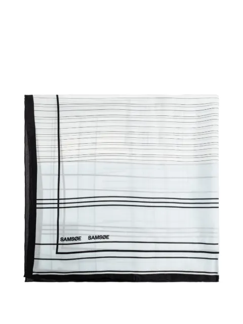 SAMSOE SAMSOE Sahailan striped scarf White F24400064