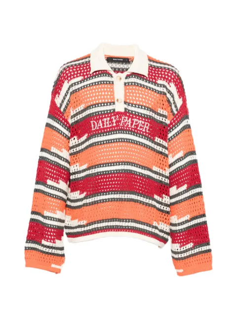 Daily Paper open-knit striped sweater Red 2610005