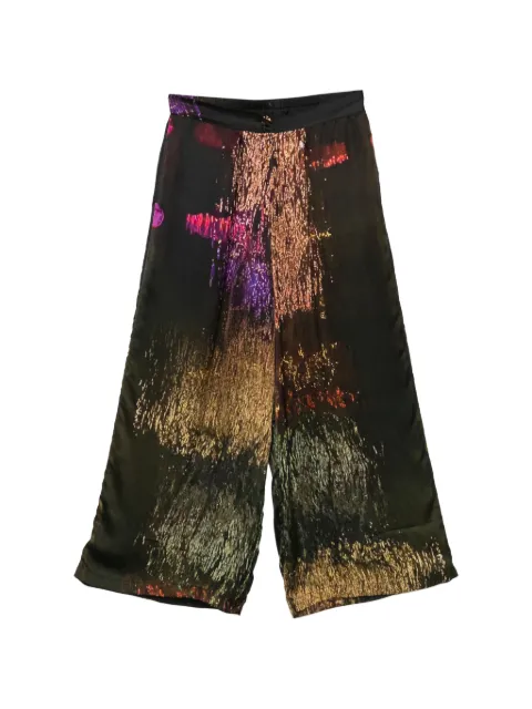 YAVI printed palazzo pants Black YC17P115