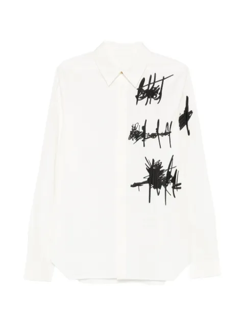 Rick Owens Rev embroidered shirt White RL01F2227PEM13