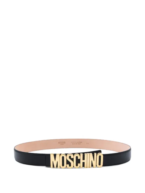 Moschino logo-buckle leather belt Black MD6000PP0OFD900A