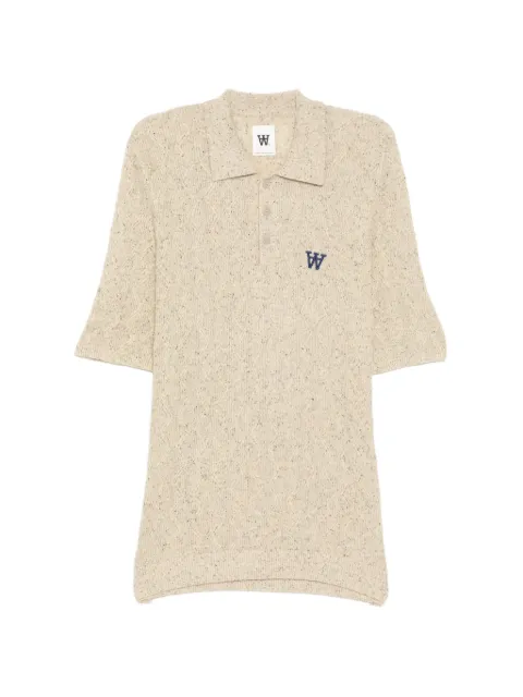 Wood Wood logo-embroidered polo shirt Neutrals 30251955