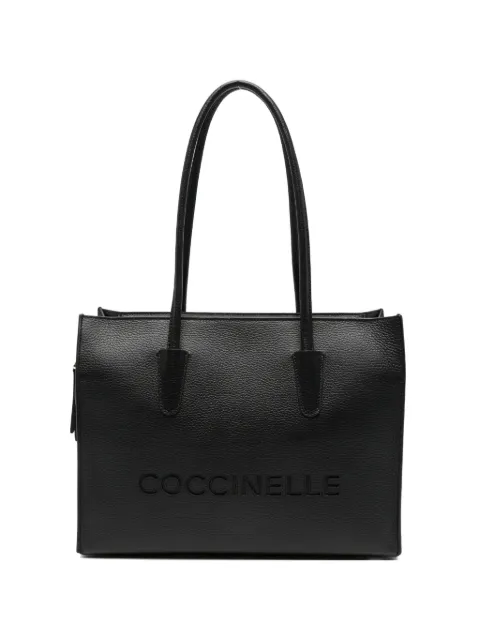Coccinelle medium Myrtha26 logo-detail tote bag Black E1UAK110201