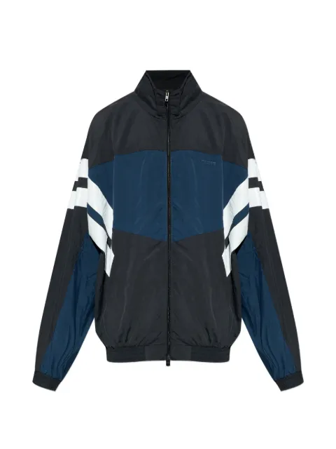 VETEMENTS striped-sleeves colour-block jacket Black ME76GJ113BN
