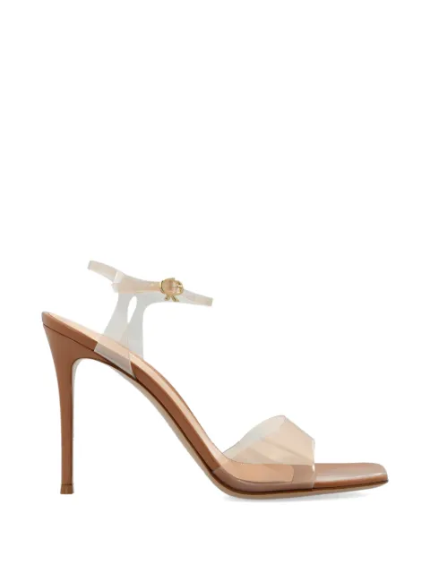Gianvito Rossi Cher square toe leather heeled sandals White G3276495RICGNU