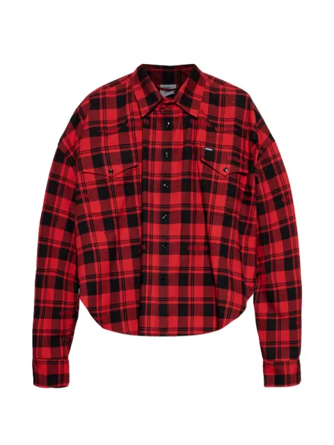 VETEMENTS checked chest-pocket shirt Red ME76FS557RB
