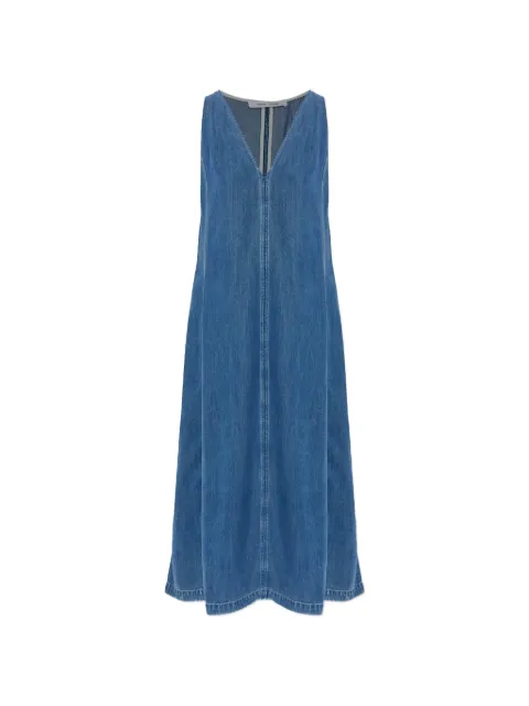 SAMSOE SAMSOE Saskylar V-neck sleeveless denim maxi dress Blue F26100094