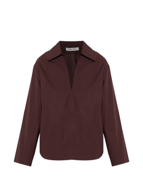 SAMSOE SAMSOE Sasully V-neck blouse Brown F26100083
