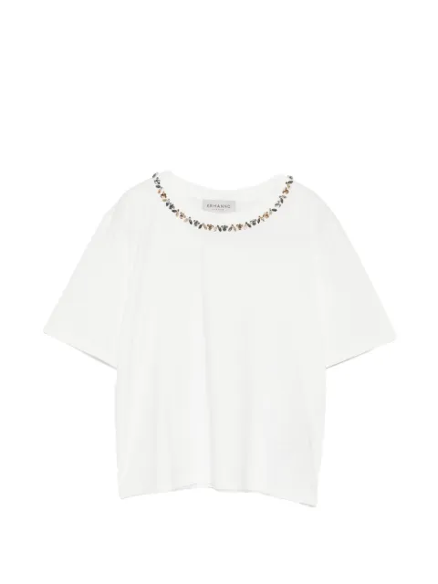 ERMANNO FIRENZE embellished crew-neck T-shirt White D48EL027EE5