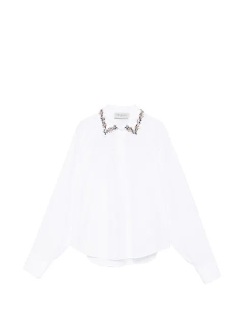 ERMANNO FIRENZE floral collar shirt White D48EK034E31