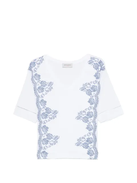 ERMANNO FIRENZE floral-print V-neck T-shirt White D48EL032EE4