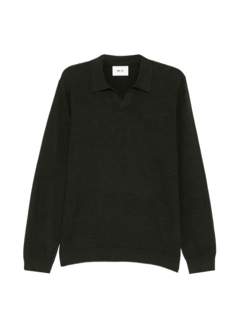 NN07 V-neck textured T-shirt Green 2560000294