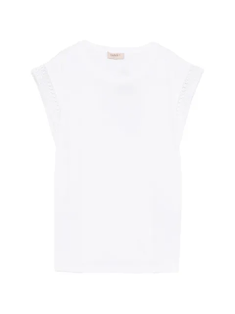 TWINSET lace-trim T-shirt White 261TT2063