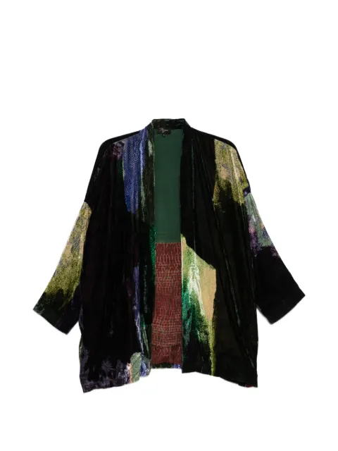 RAGA velvet-effect long-sleeve jacket Black YC19JKT218