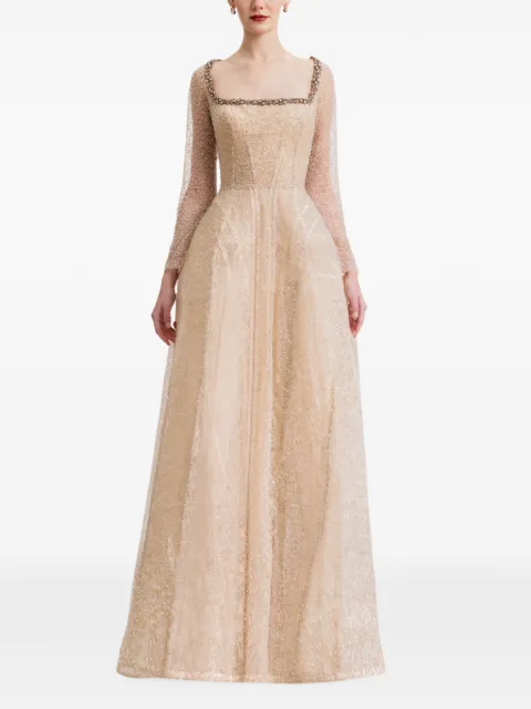 Gemy Maalouf embellished maxi dress Neutrals GMPF257562LD