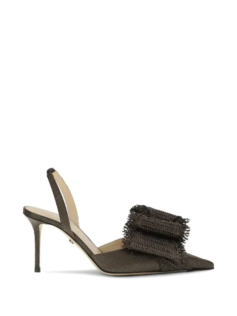 MACH & MACH raffia fringed slingback sandals Brown SS26S105685RAFMOK