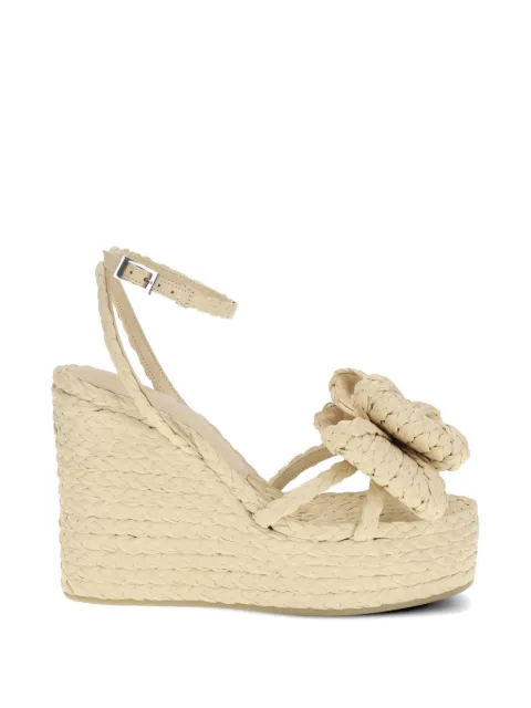 MACH & MACH Le Cadeau braided bow wedge sandals Neutrals SS26S1073120RAFNAT