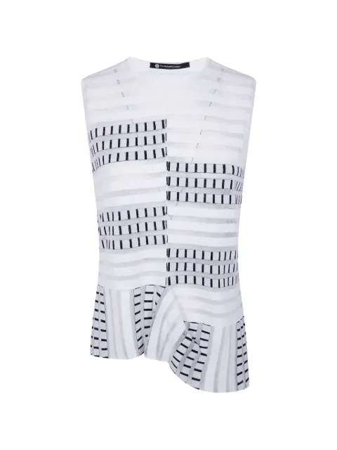 PierAntonioGaspari striped sleeveless top White 1T6736PU802