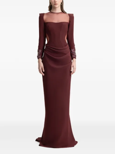Gemy Maalouf beaded corset maxi dress Red GMFW267676LD