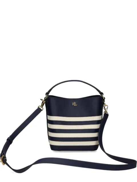 Lauren Ralph Lauren striped leather satchel Blue 431974556