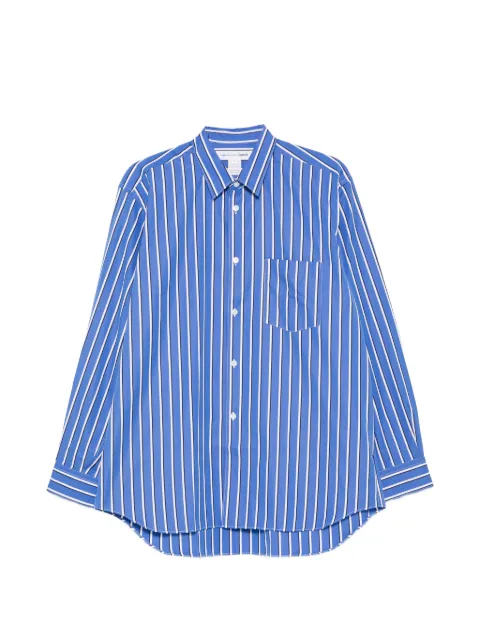 Comme Des Garçons Shirt striped pocket shirt Blue FZB115