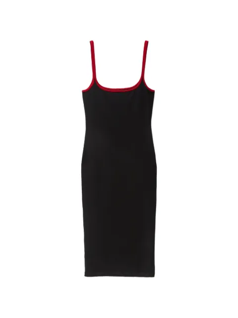 Versace logo-embroided midi dress Black 10246841A17889