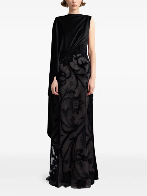 Gemy Maalouf embroidered maxi dress Black GMFW267667LD